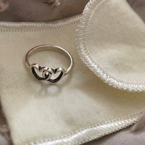 James Avery double heart ring silver